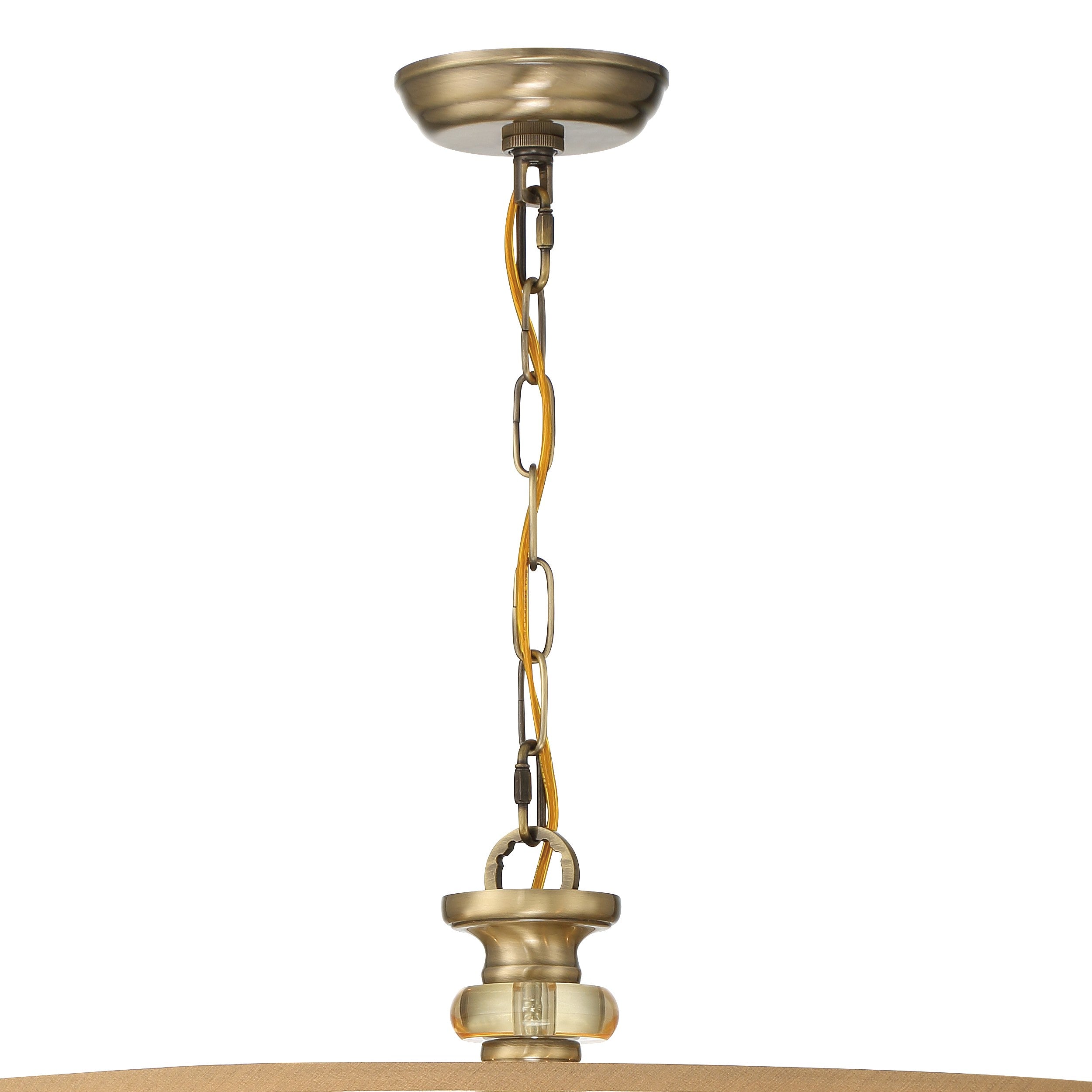 Crystorama Hampton 5628-AB – 32 Inch – 8 Light – Chandelier – Antique Brass – Damp Rated