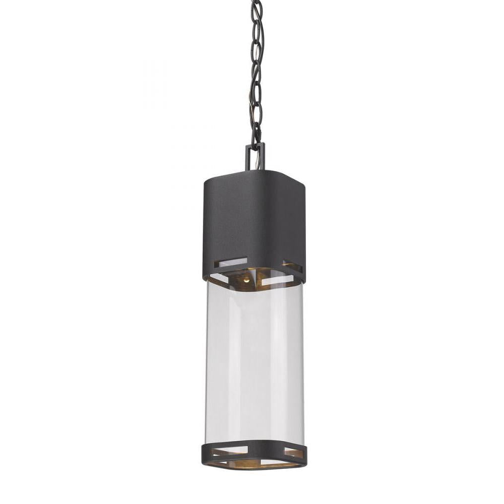 1 Light Outdoor Chain Mount Ceiling Fixture-Clear