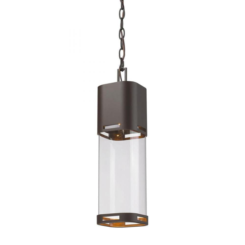 1 Light Outdoor Chain Mount Ceiling Fixture-Clear
