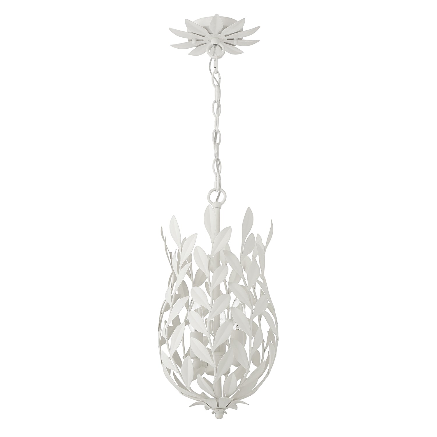 Crystorama Broche 563-MT – 9.5 Inch – 3 Light – Pendant Light – Matte White – Damp Rated