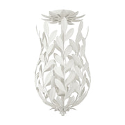 Crystorama Broche 563-MT_CEILING – 9.5 Inch – 3 Light – Semi Flush Mount Light – Matte White – Damp Rated