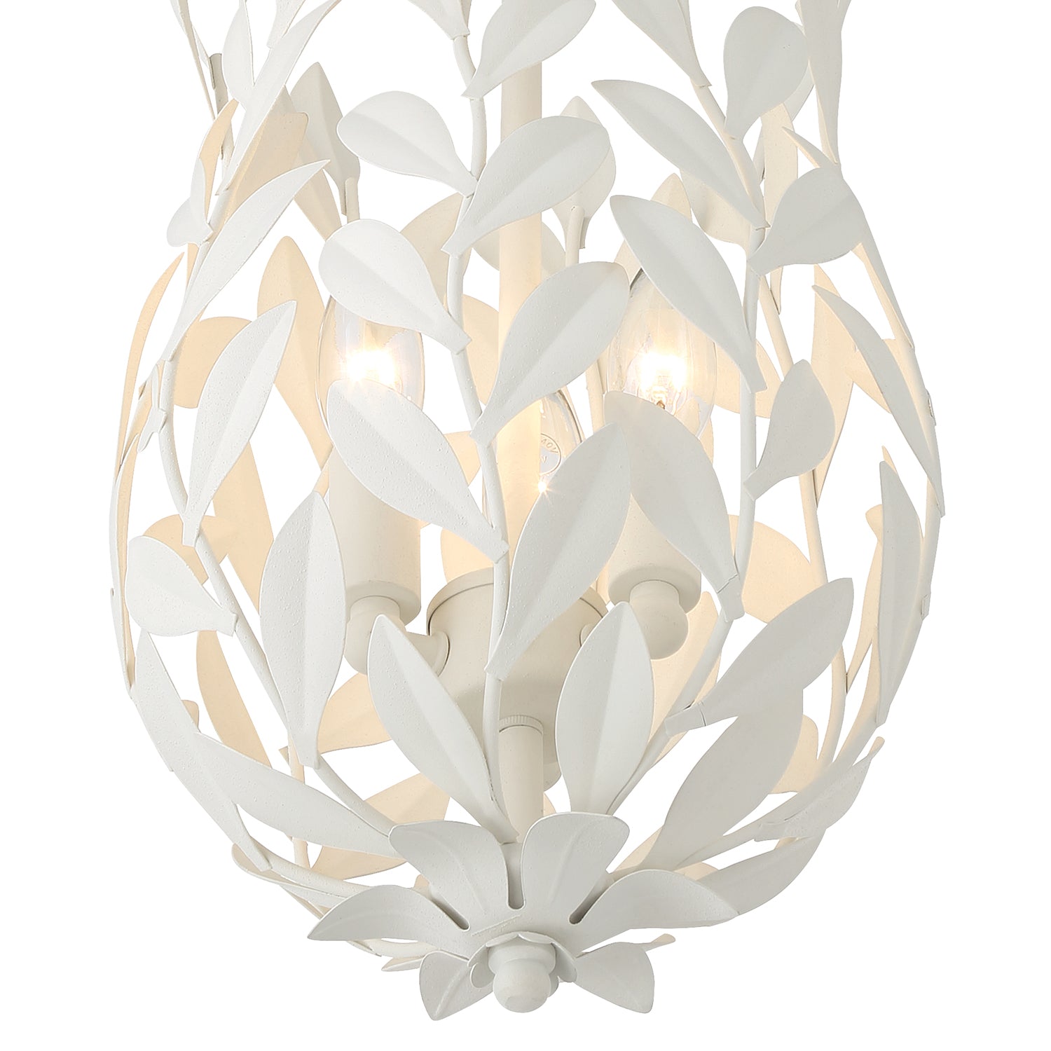 Crystorama Broche 563-MT_CEILING – 9.5 Inch – 3 Light – Semi Flush Mount Light – Matte White – Damp Rated