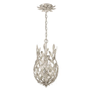 Crystorama Broche 563-SA – 9.5 Inch – 3 Light – Pendant Light – Antique Silver – Damp Rated