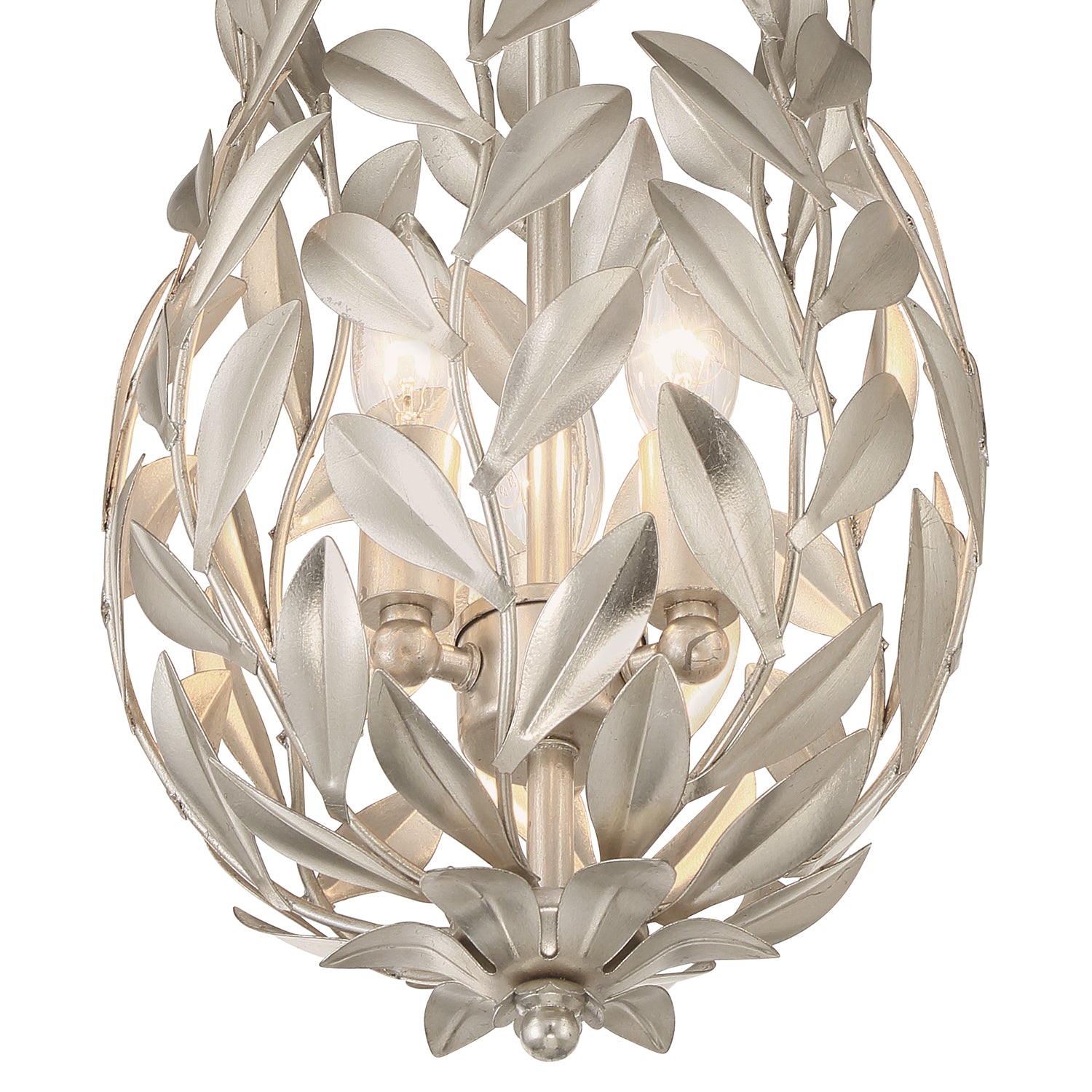 Crystorama Broche 563-SA – 9.5 Inch – 3 Light – Pendant Light – Antique Silver – Damp Rated