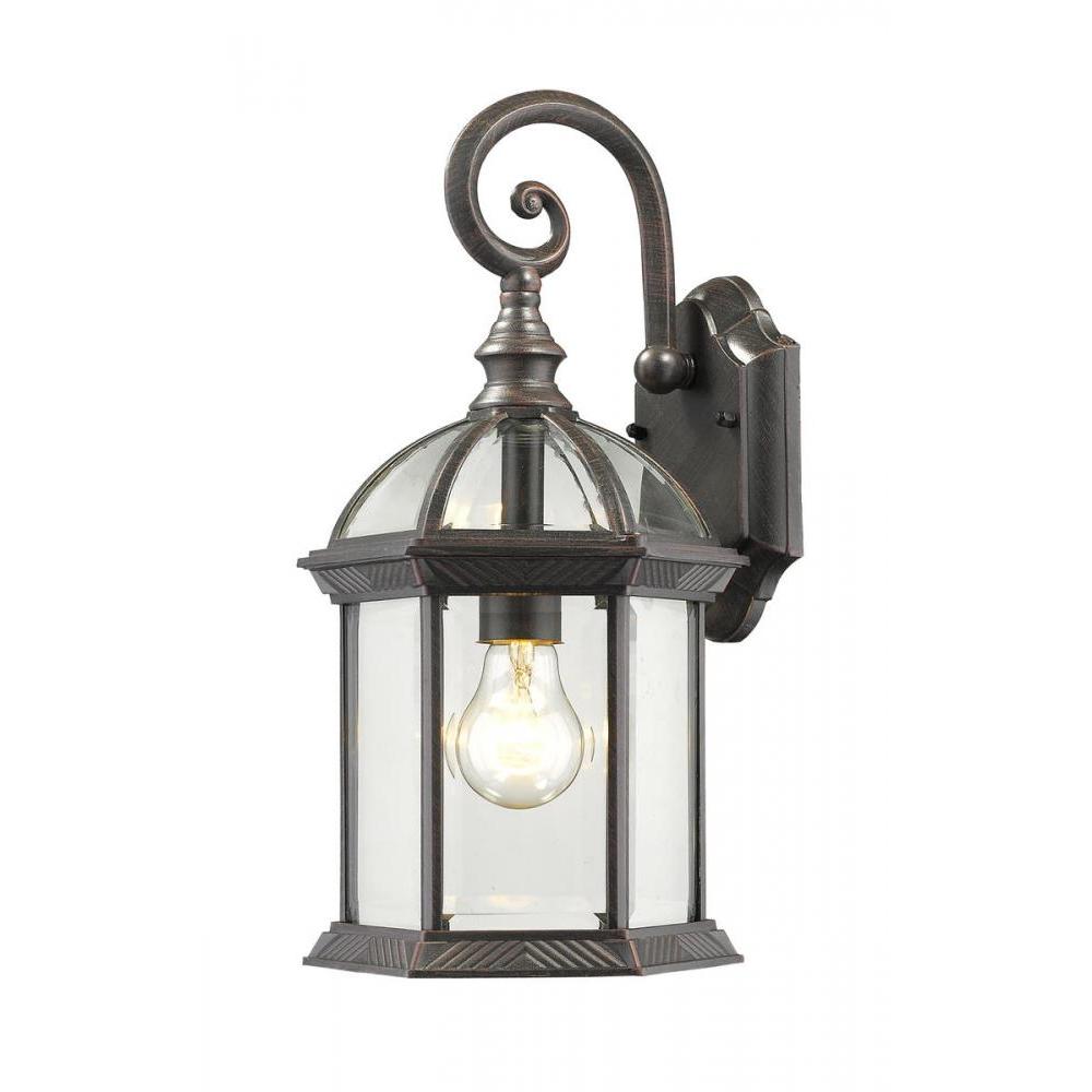 1 Light Outdoor Wall Light-Clear Beveled
