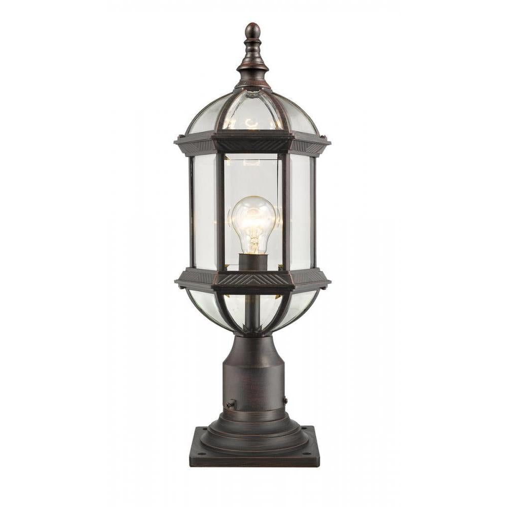1 Light Outdoor Pier Mounted Fixture-Clear Beveled