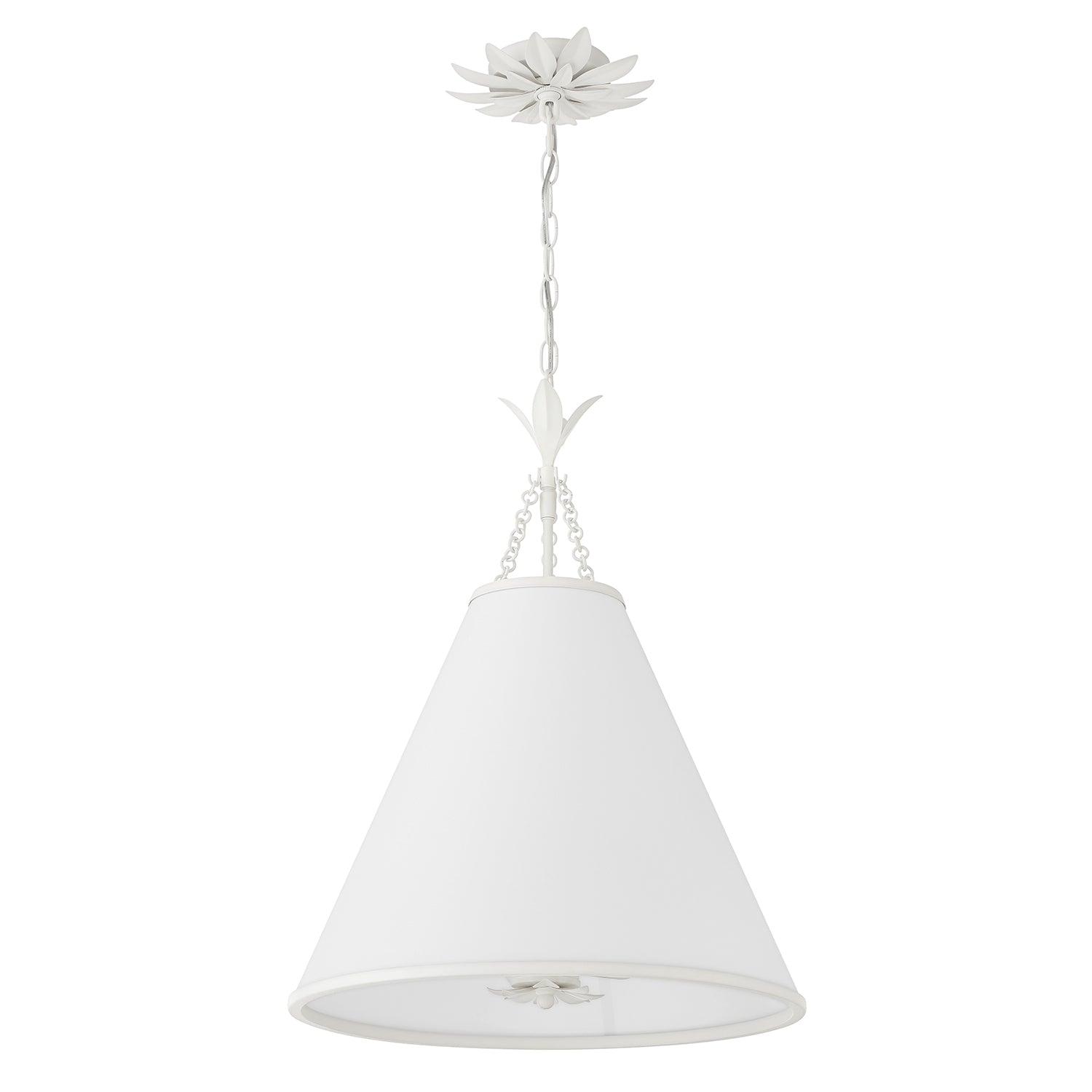 Crystorama Broche 564-MT – 18 Inch – 4 Light – Pendant Light – Matte White – Dry Rated