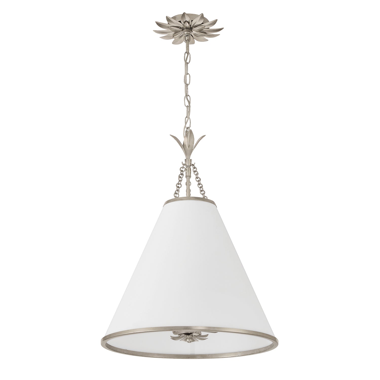 Crystorama Broche 564-SA – 18 Inch – 4 Light – Pendant Light – Antique Silver – Dry Rated