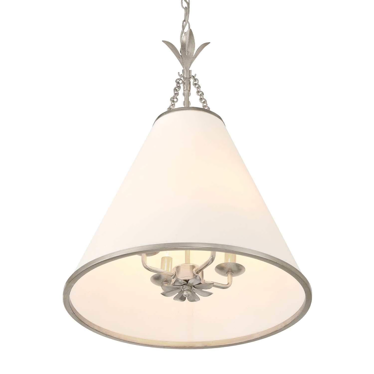 Crystorama Broche 564-SA – 18 Inch – 4 Light – Pendant Light – Antique Silver – Dry Rated