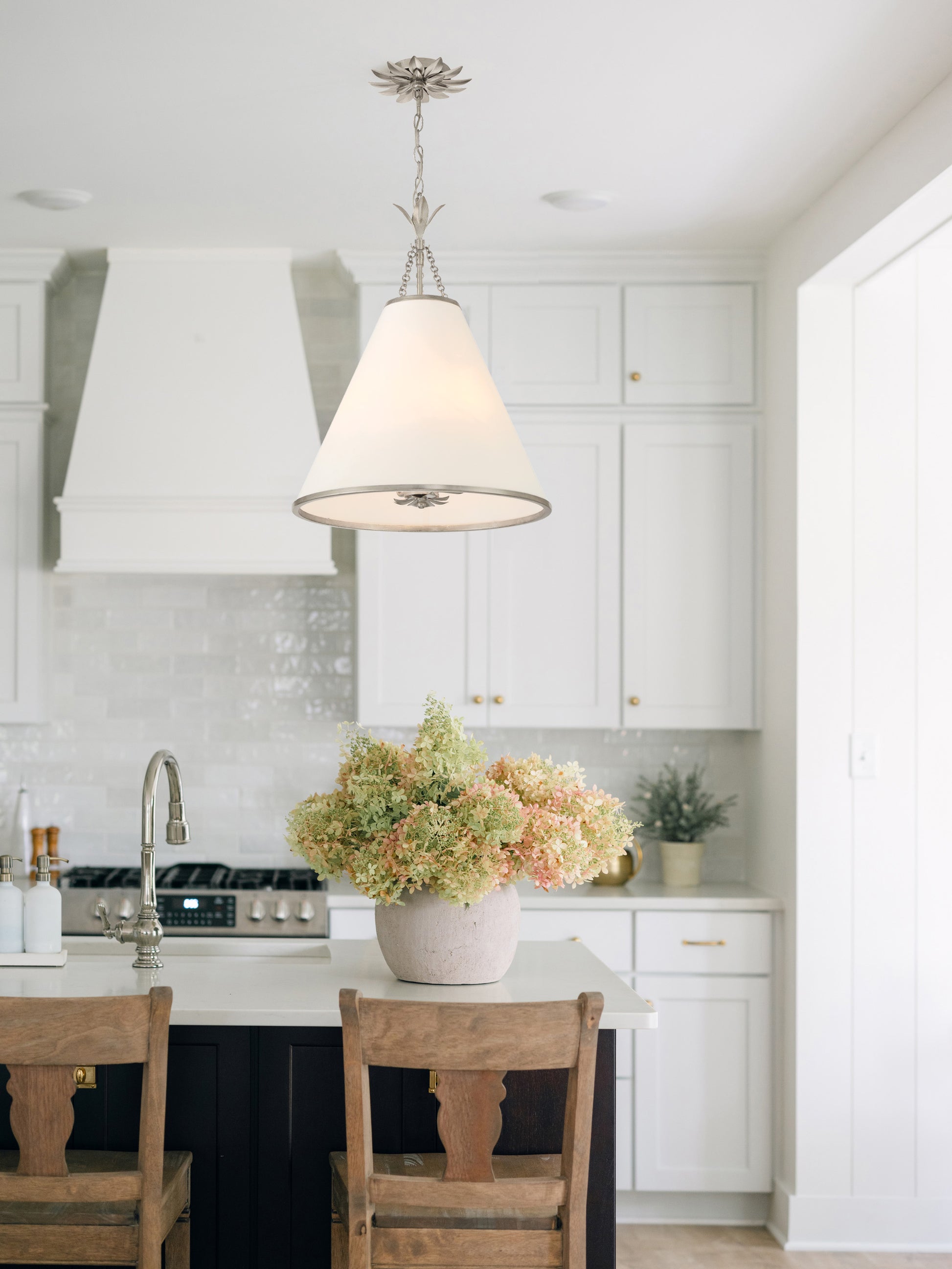 Crystorama Broche 564-SA – 18 Inch – 4 Light – Pendant Light – Antique Silver – Dry Rated