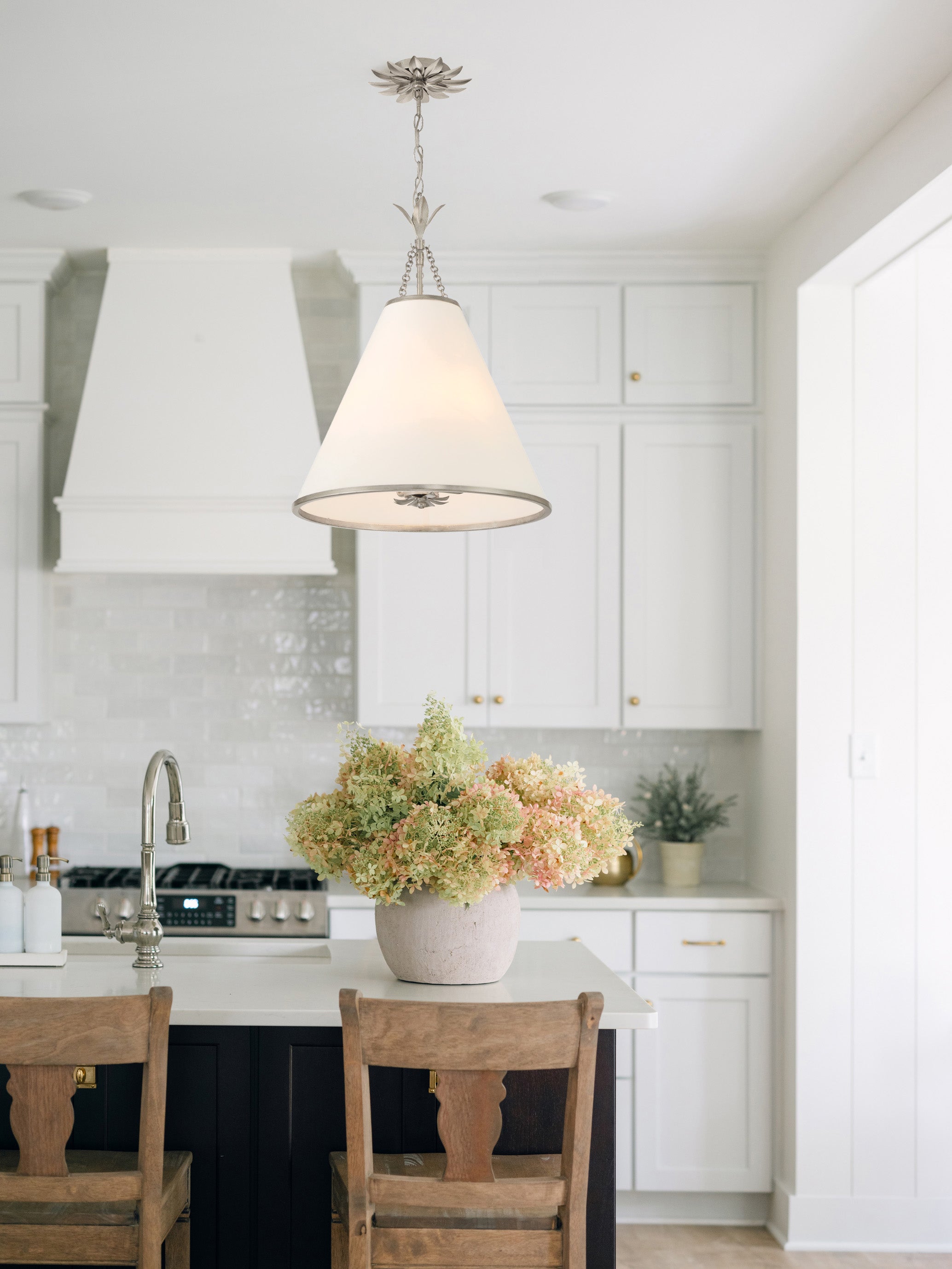 Crystorama Broche 564-SA – 18 Inch – 4 Light – Pendant Light – Antique Silver – Dry Rated