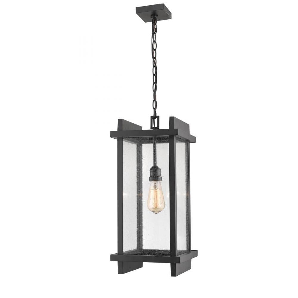 1 Light Outdoor Chain Mount Ceiling Fixture-Clear Seedy