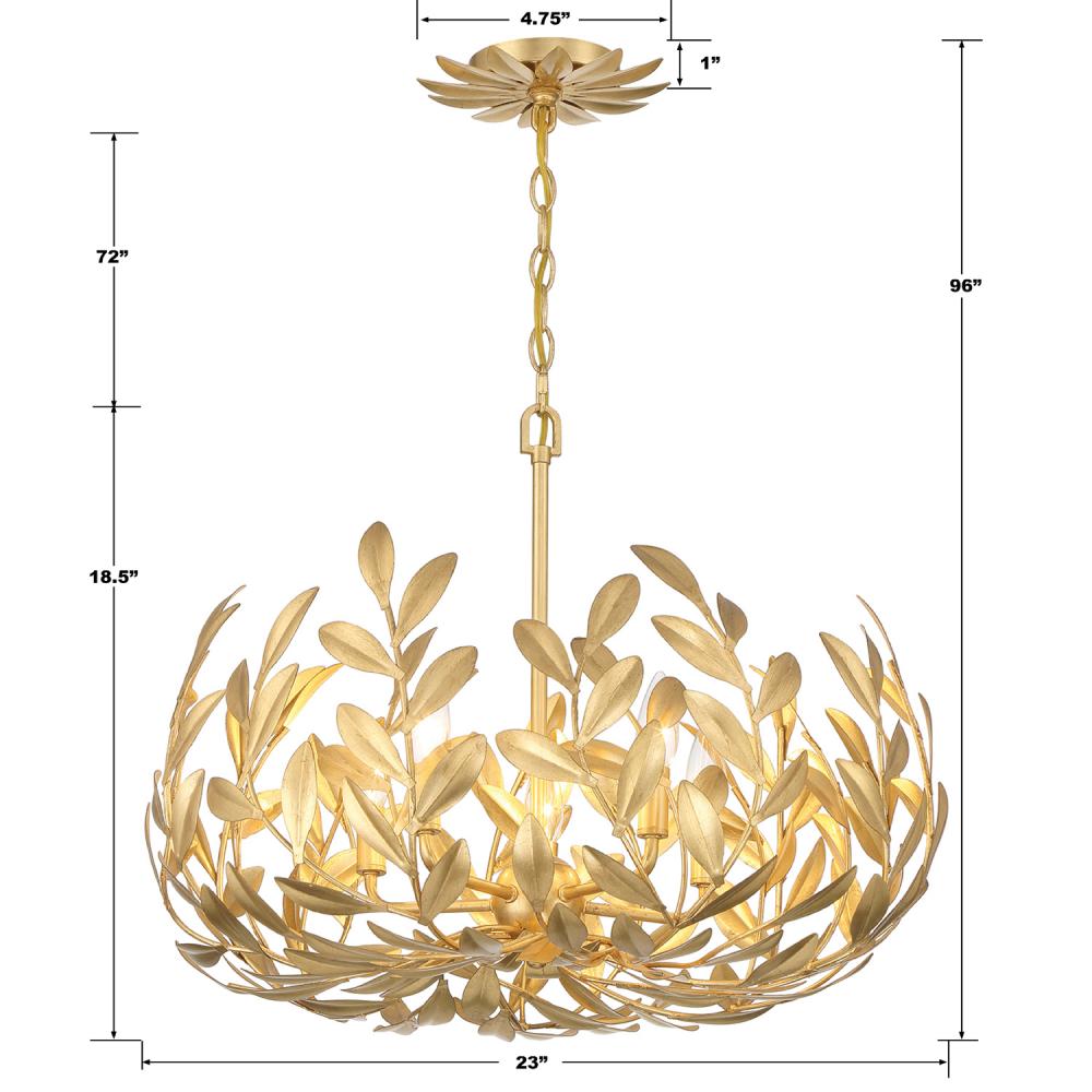 Crystorama BROCHE 566-GA Chandelier Modern - Antique Gold