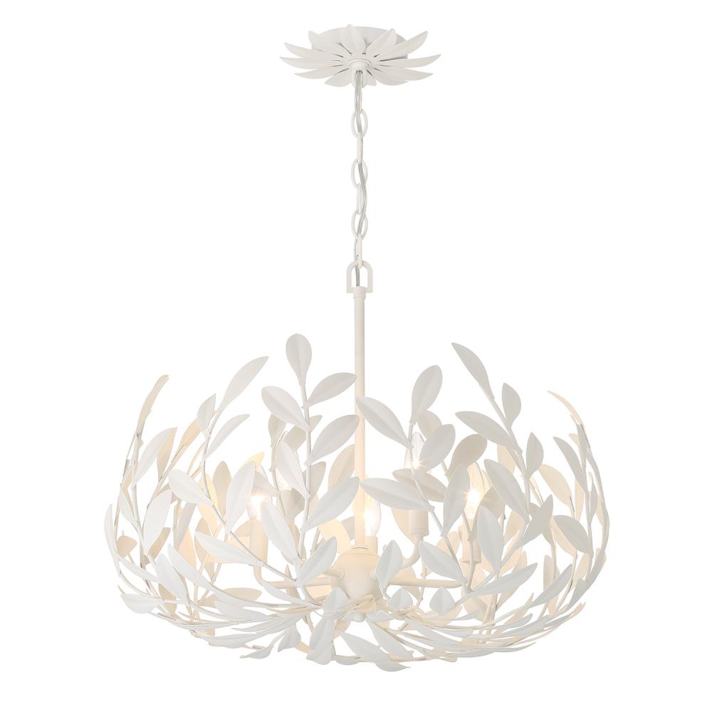 Crystorama BROCHE 566-MT Chandelier Modern - Matte White