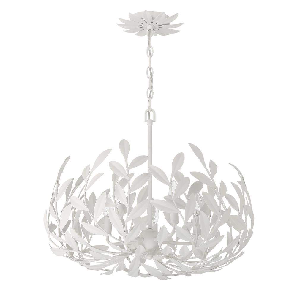 Crystorama BROCHE 566-MT Chandelier Modern - Matte White