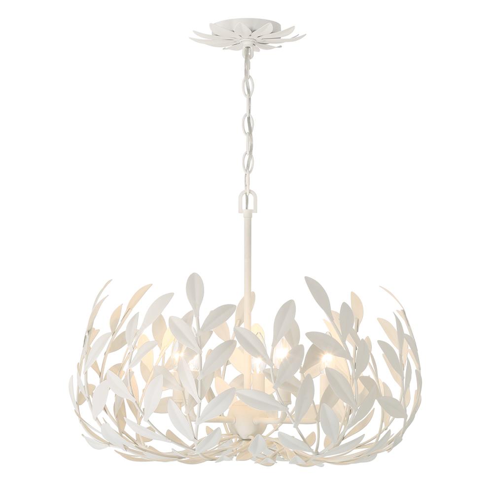 Crystorama BROCHE 566-MT Chandelier Modern - Matte White