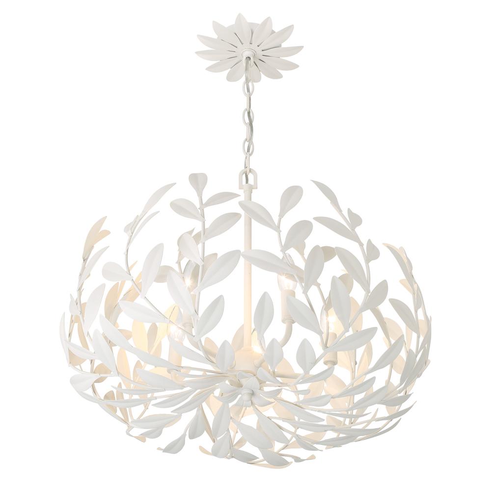 Crystorama BROCHE 566-MT Chandelier Modern - Matte White