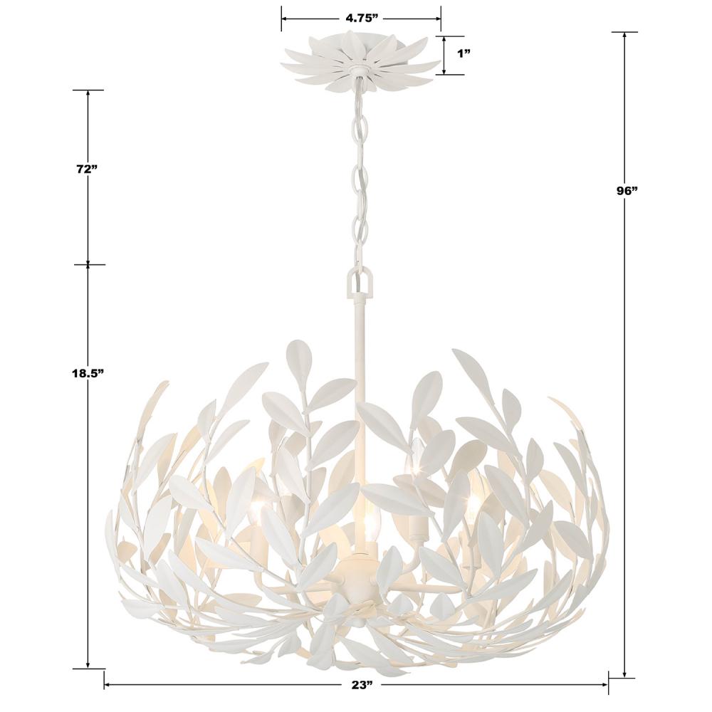 Crystorama BROCHE 566-MT Chandelier Modern - Matte White