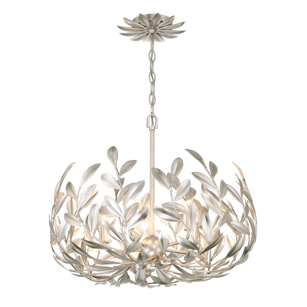 Crystorama BROCHE 566-SA Chandelier Modern - Antique Silver