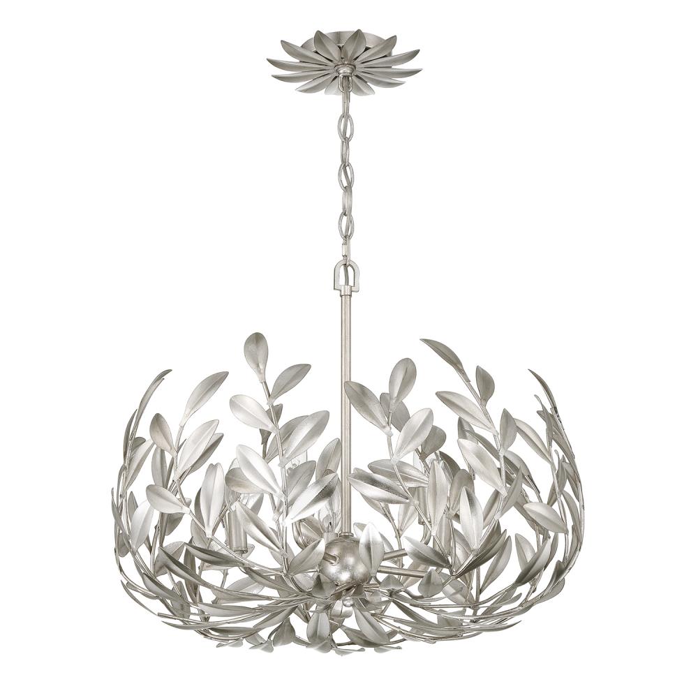 Crystorama BROCHE 566-SA Chandelier Modern - Antique Silver