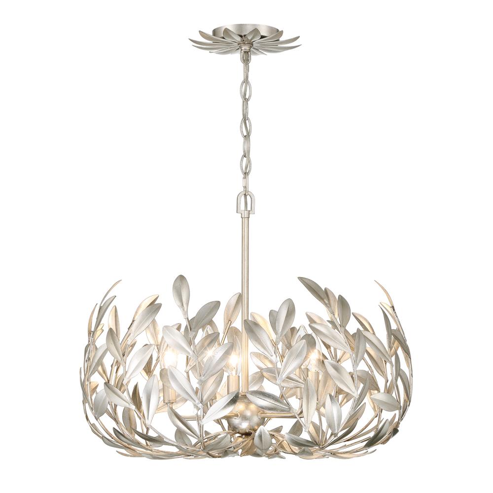 Crystorama BROCHE 566-SA Chandelier Modern - Antique Silver