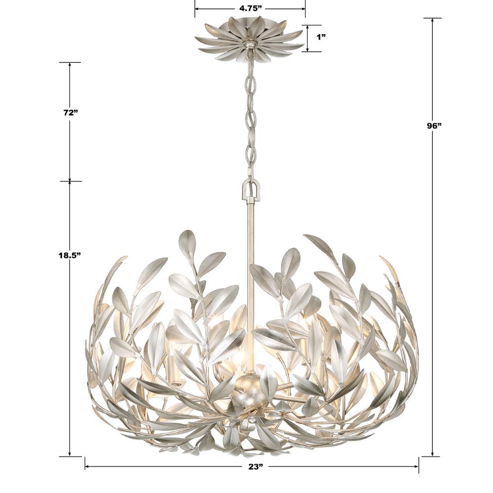 Crystorama BROCHE 566-SA Chandelier Modern - Antique Silver