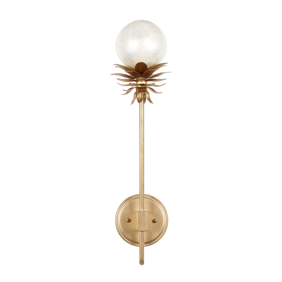 Florette 6.5-in 1 Light (25-watt) Modern Gold Wall Sconce