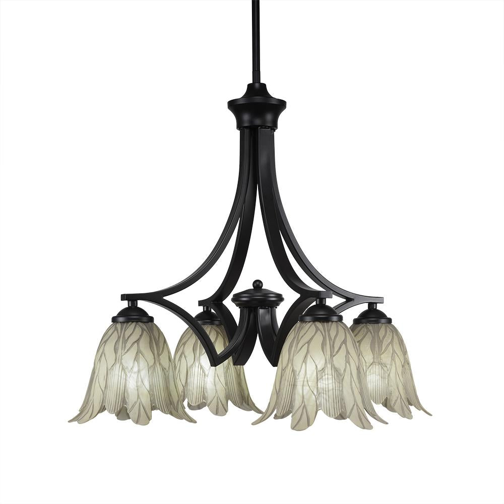 Toltec Company ZILO 568-MB-1025 Chandelier Art Glass - Black