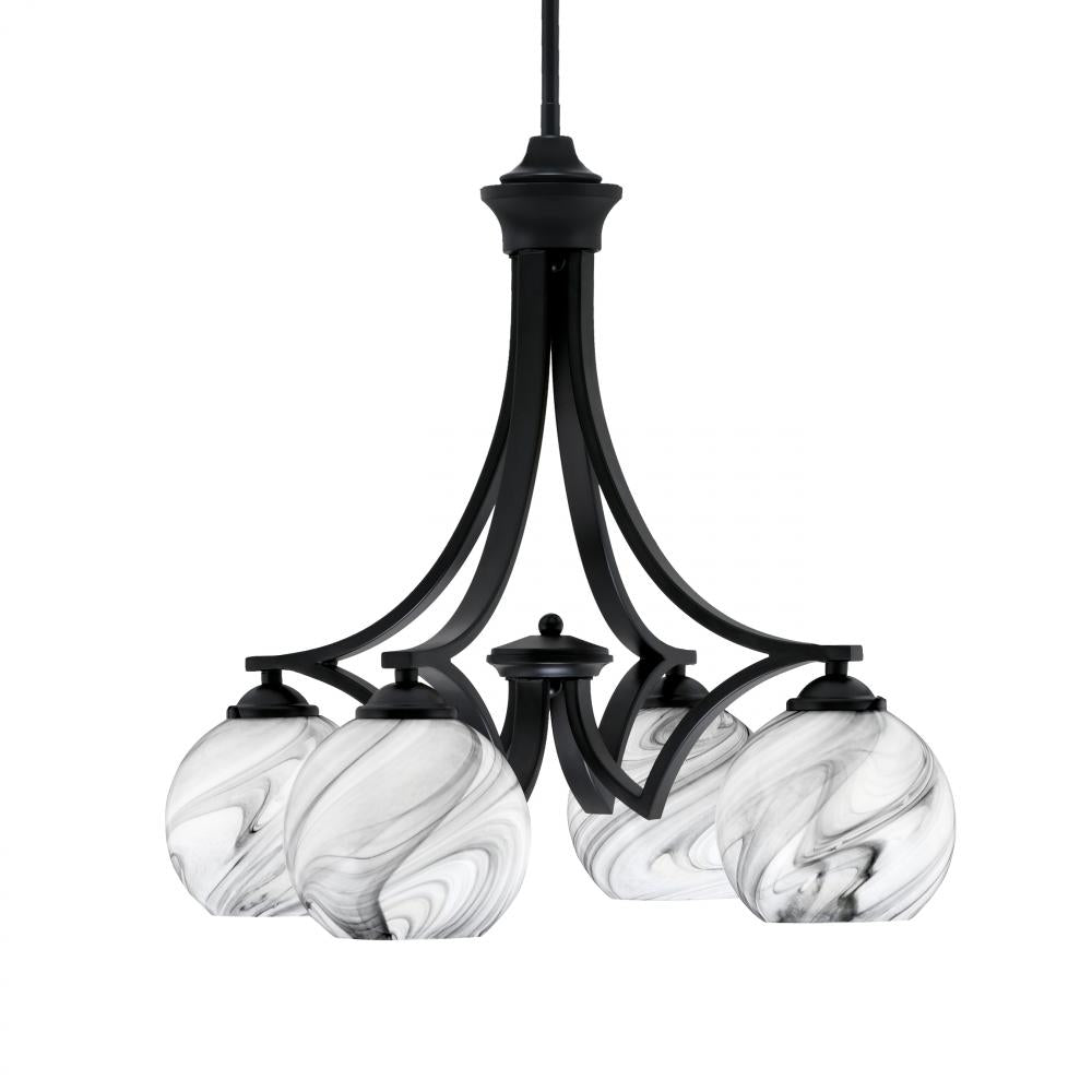 Toltec Company ZILO 568-MB-4109 Chandelier - Black