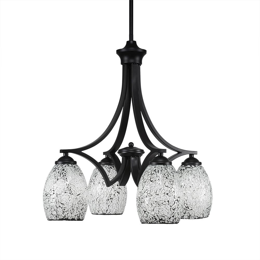 Toltec Company ZILO 568-MB-4165 Chandelier Art Glass - Black