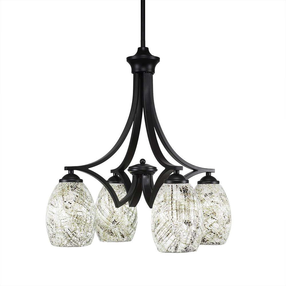 Toltec Company ZILO 568-MB-5054 Chandelier Art Glass - Black