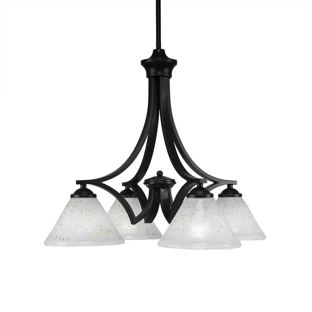 Toltec Company ZILO 568-MB-7145 Chandelier Art Glass - Black