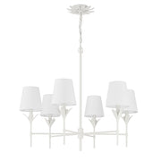 Crystorama Broche 568-MT – 32 Inch – 6 Light – Chandelier – Matte White – Dry Rated