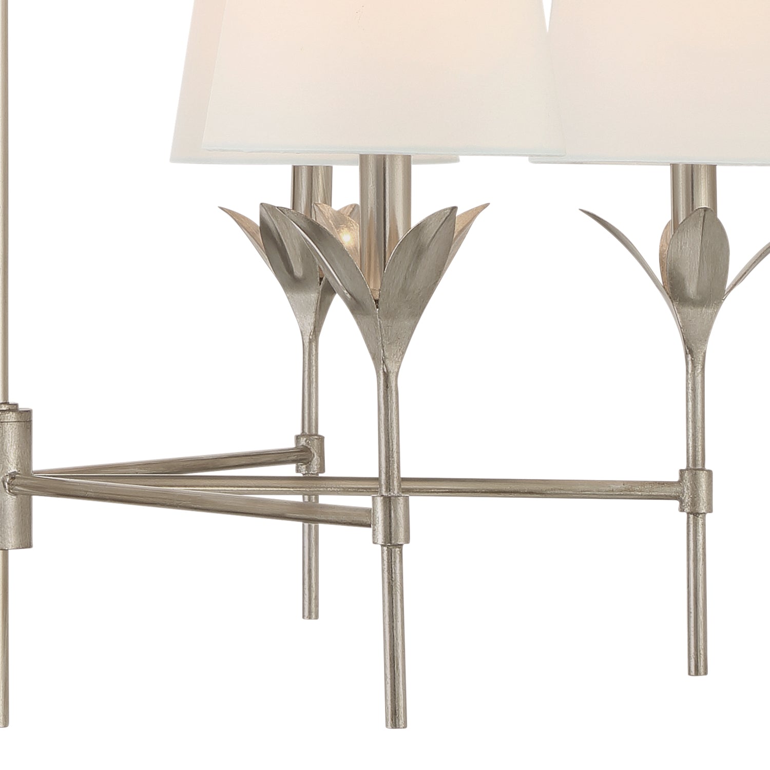 Crystorama Broche 568-SA – 32 Inch – 6 Light – Chandelier – Antique Silver – Dry Rated