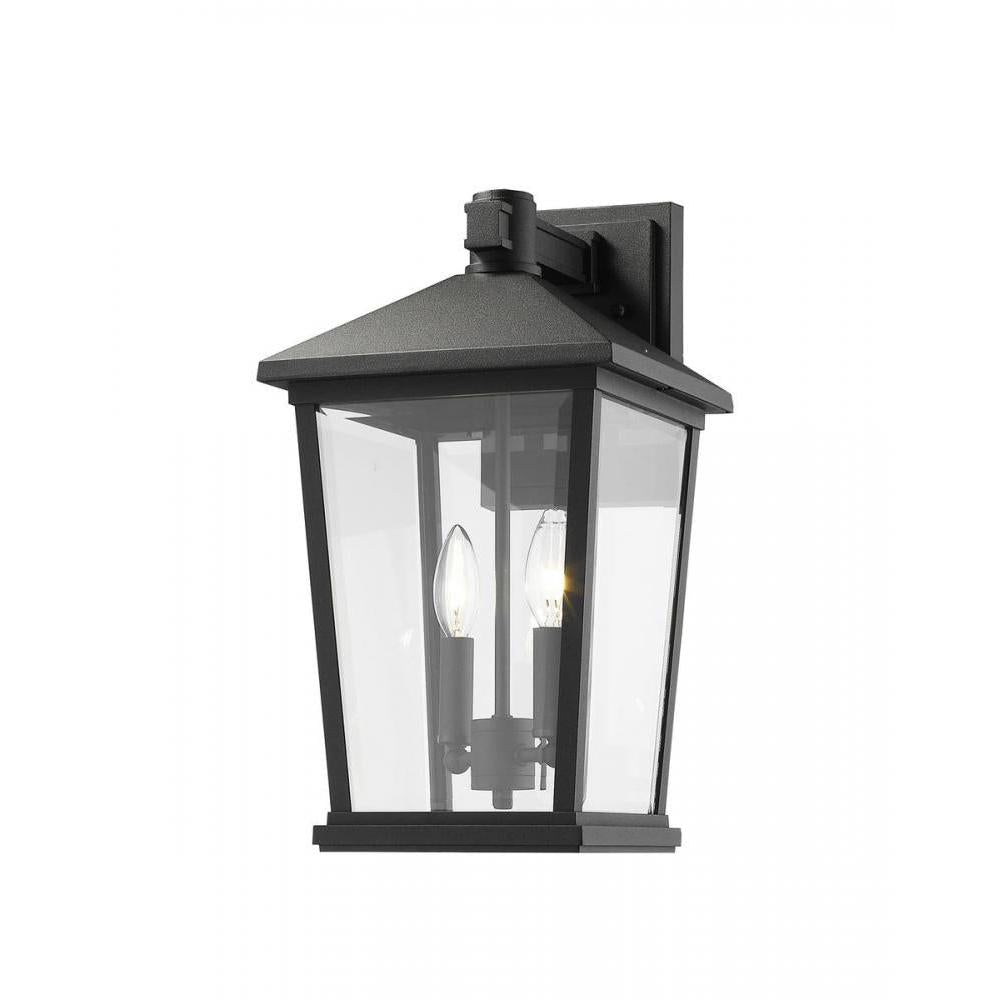 2 Light Outdoor Wall Light-Clear Beveled