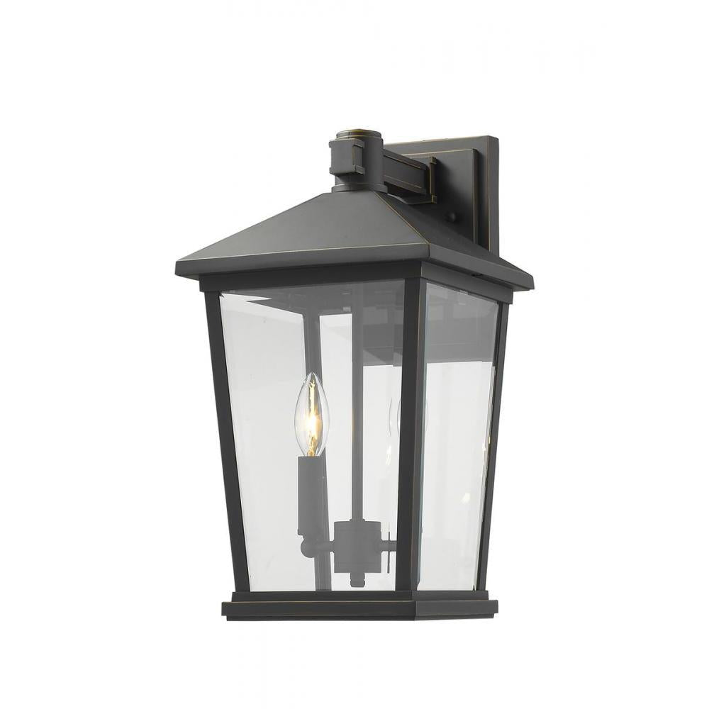 2 Light Outdoor Wall Light-Clear Beveled