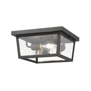 3 Light Outdoor Flush Mount Light-Clear Beveled