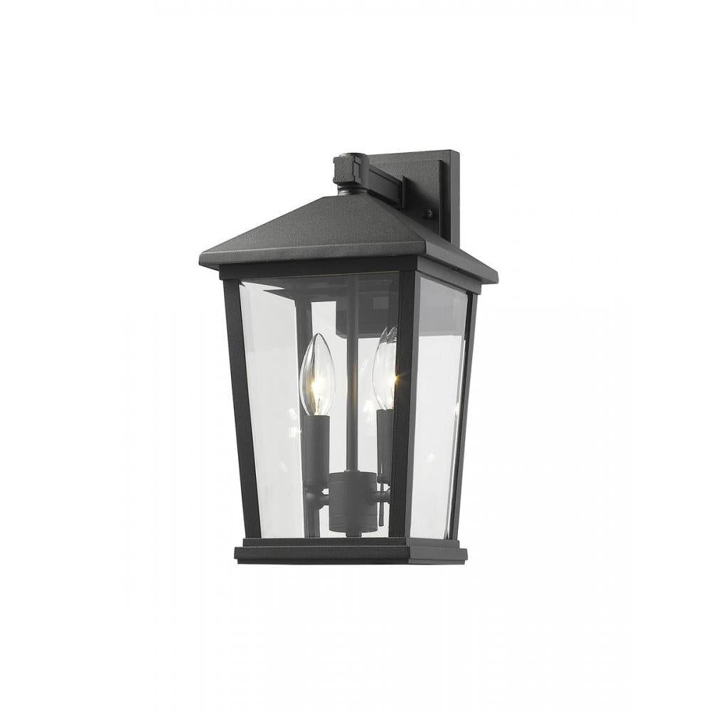 2 Light Outdoor Wall Light-Clear Beveled