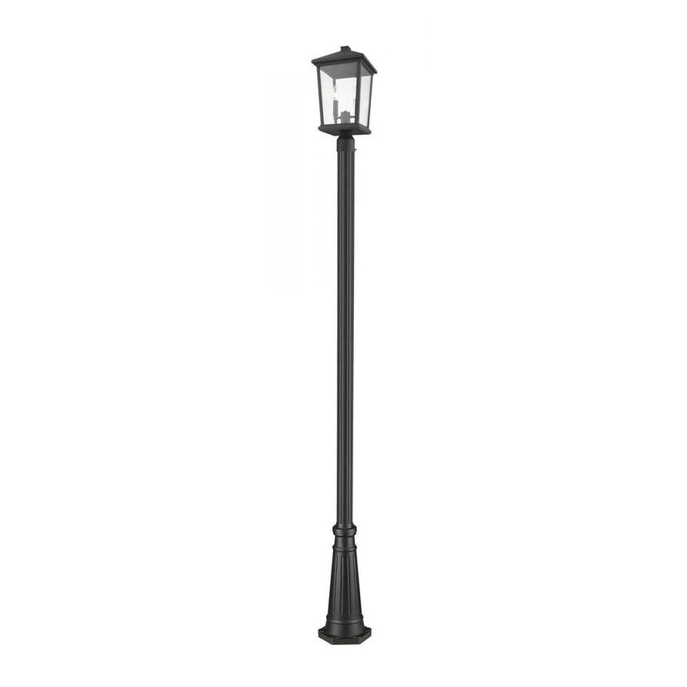 2 Light Outdoor Post Mounted Fixture-Clear Beveled