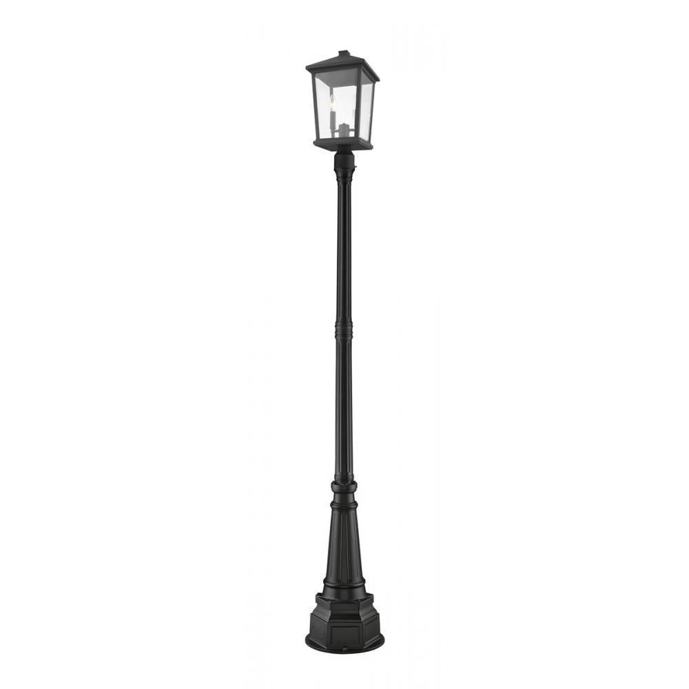 2 Light Outdoor Post Mounted Fixture-Clear Beveled