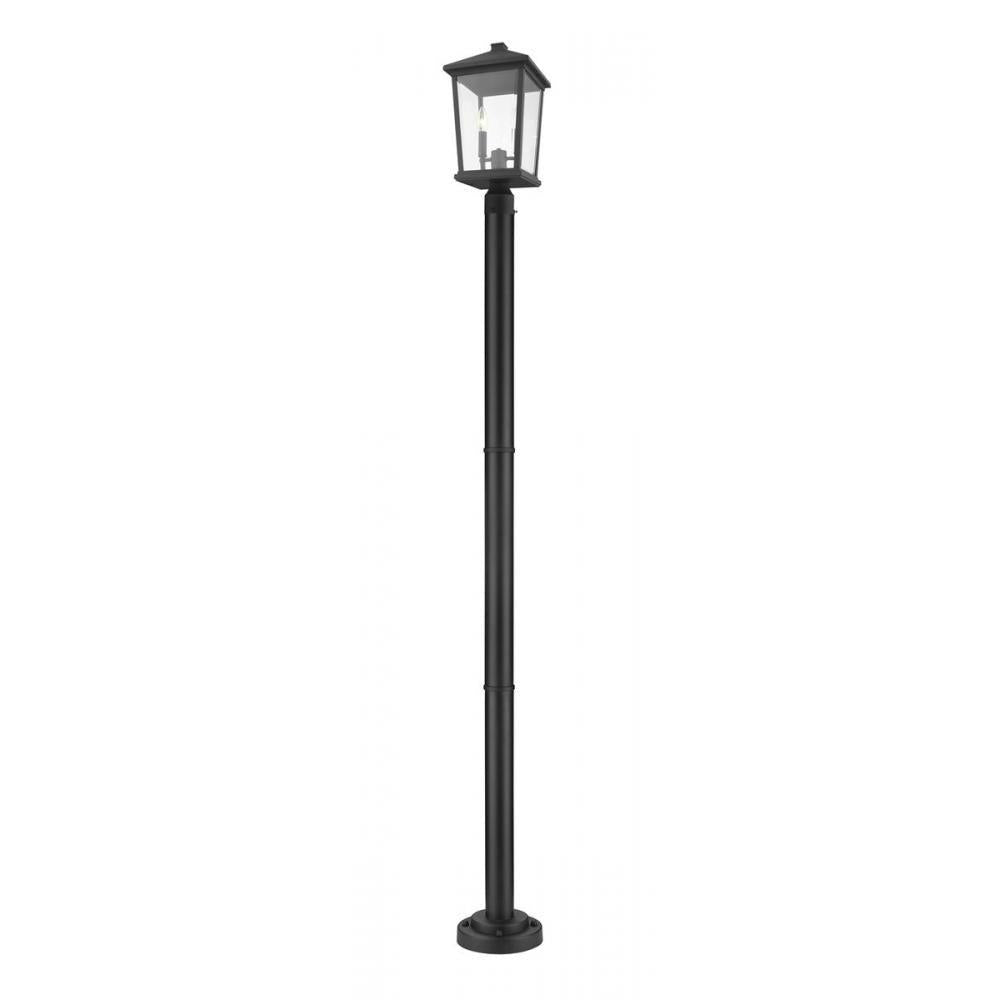 2 Light Outdoor Post Mounted Fixture-Clear Beveled