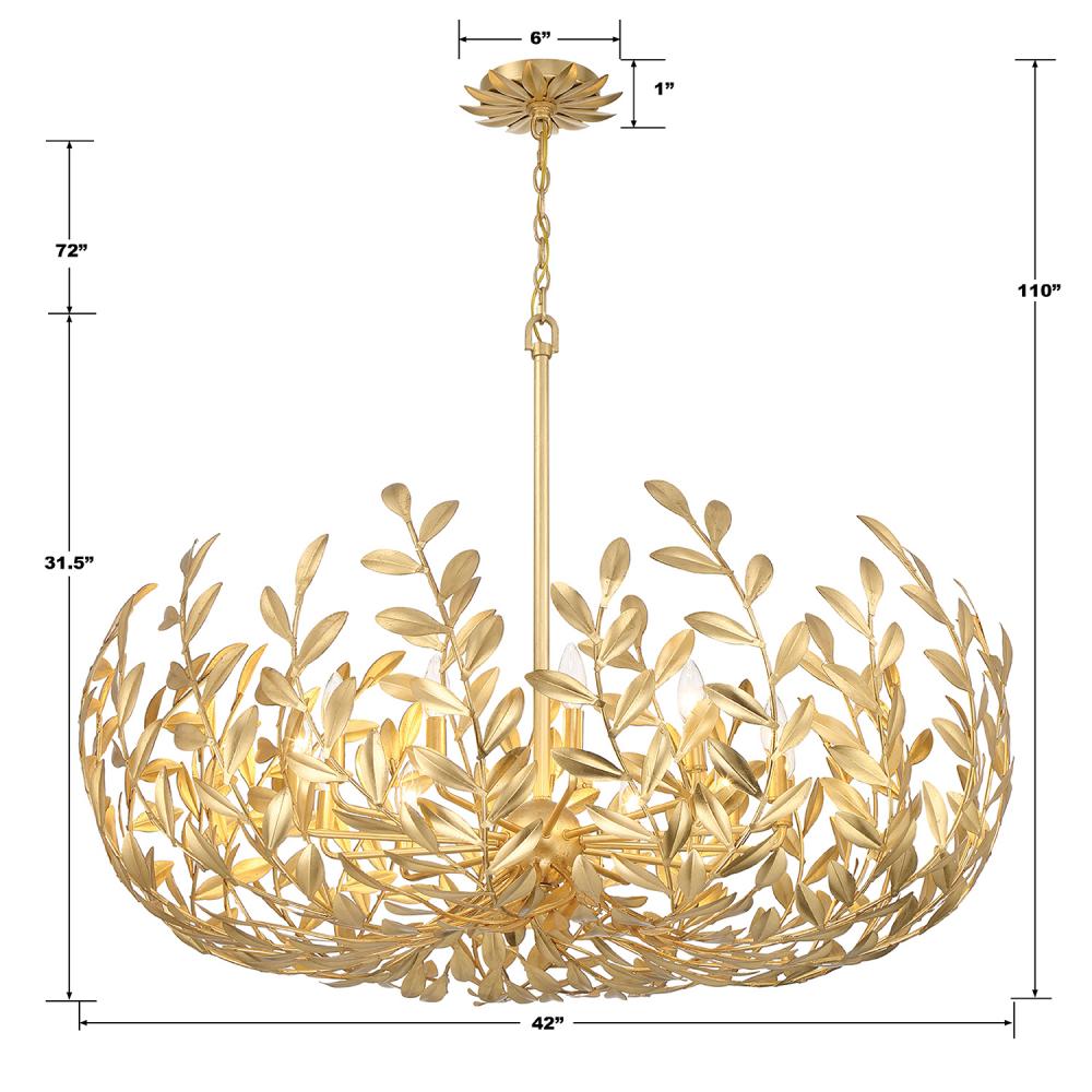 Crystorama BROCHE 569-GA Chandelier Modern - Antique Gold