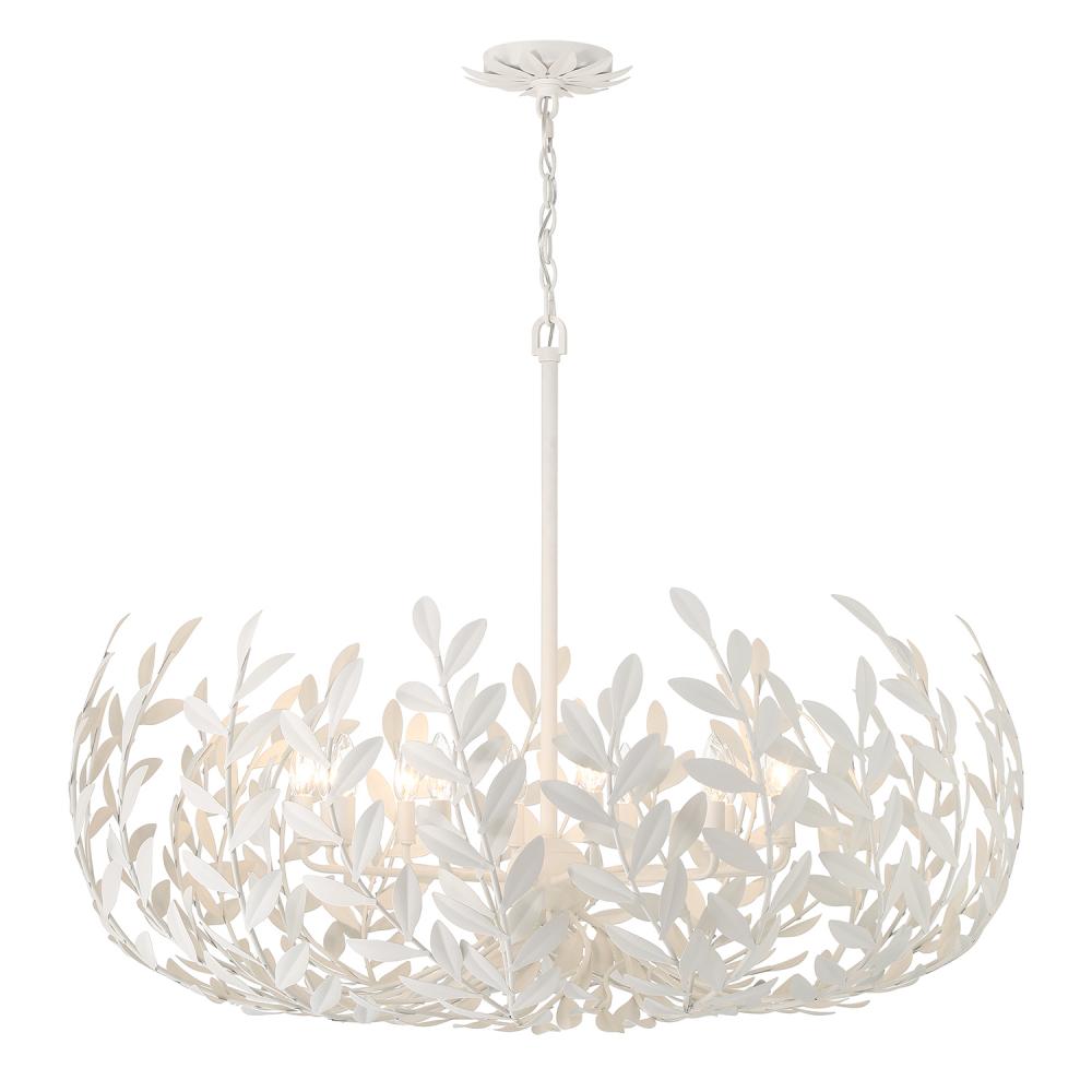 Crystorama BROCHE 569-MT Chandelier Modern - Matte White