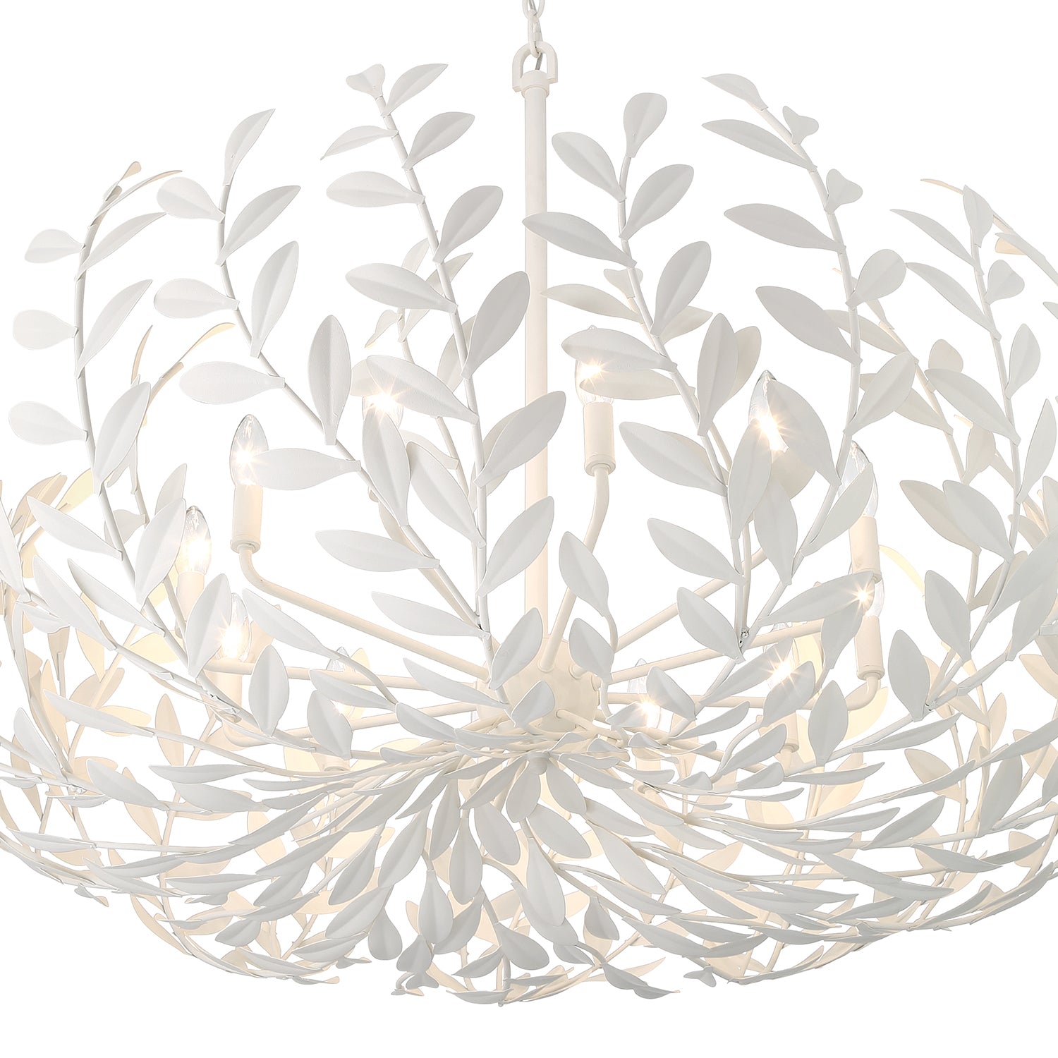 Crystorama Broche 569-MT – 42 Inch – 12 Light – Chandelier – Matte White – Damp Rated