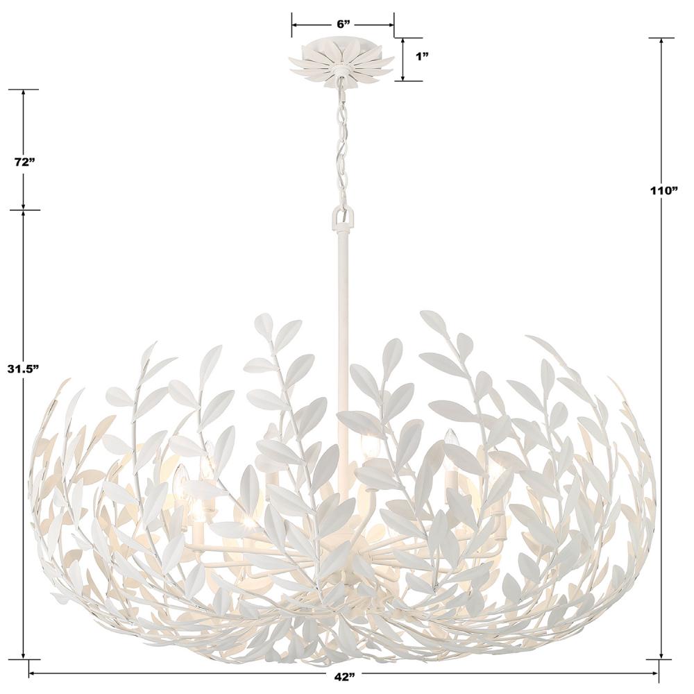 Crystorama BROCHE 569-MT Chandelier Modern - Matte White