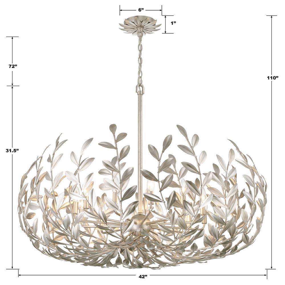 Crystorama BROCHE 569-SA Chandelier Modern - Antique Silver