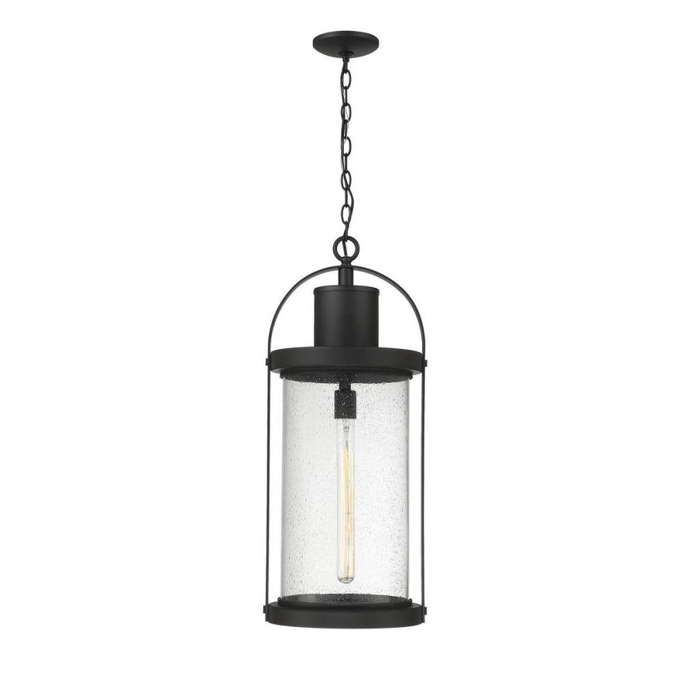 1 Light Outdoor Chain Mount Ceiling Fixture-Clear Seedy