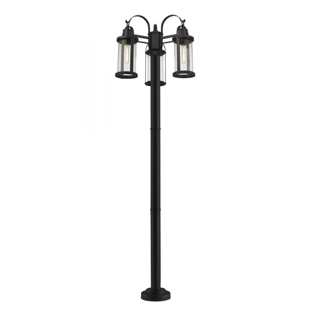 3 Light Outdoor Post Mounted Fixture-Clear Seedy