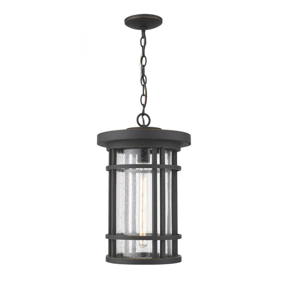 1 Light Outdoor Chain Mount Ceiling Fixture-Clear Seedy