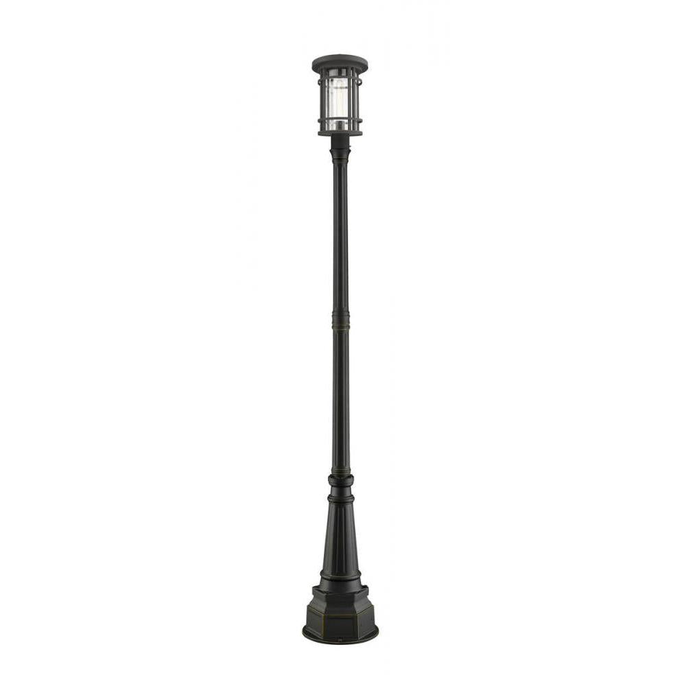 1 Light Outdoor Post Mounted Fixture-Clear Seedy